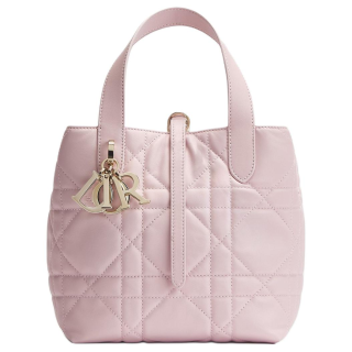 DIOR Toujours Calfskin Handbag Small Women's Soft Pink