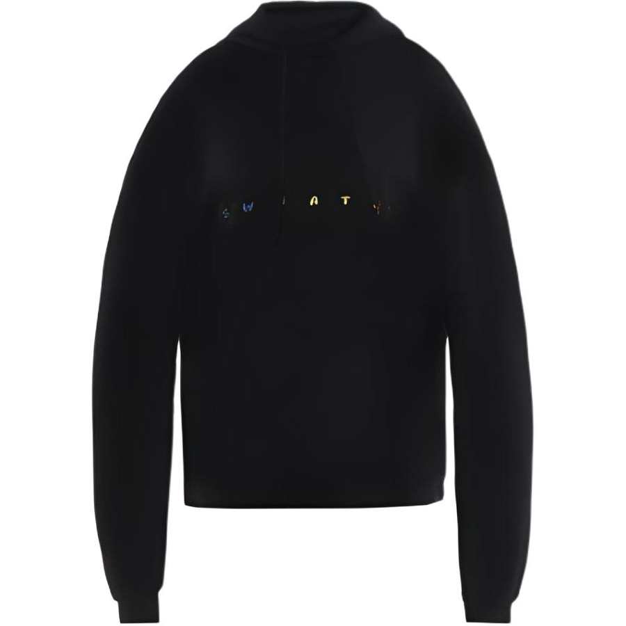 Vetements Sweatshirts Unisex Black Hooded Non Detachable Moderate Regular