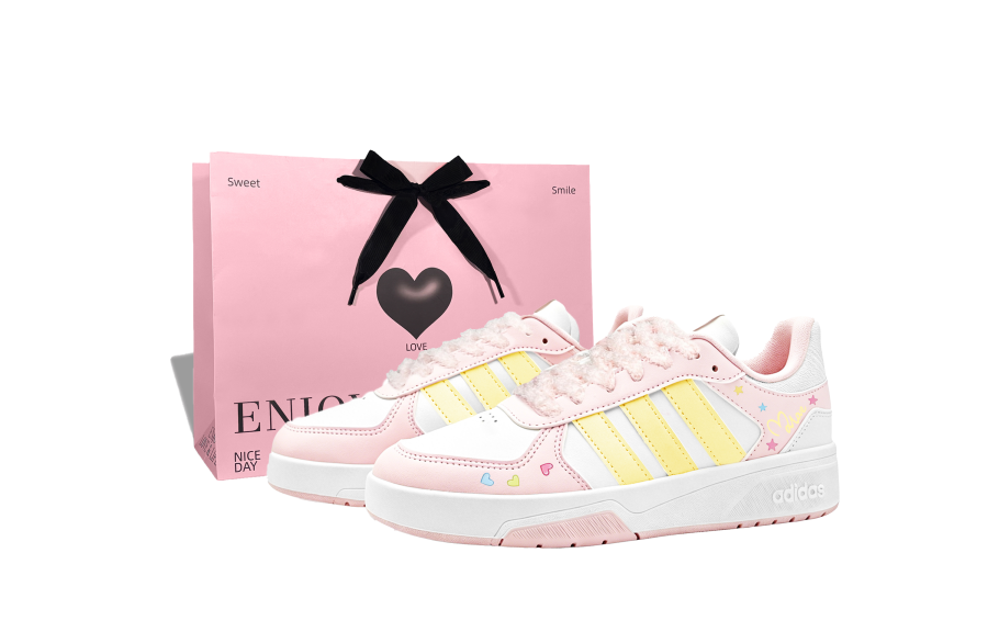Adidas Adidas COURTBEAT Skateboard Shoes Unisex Low Top Graffiti Powder