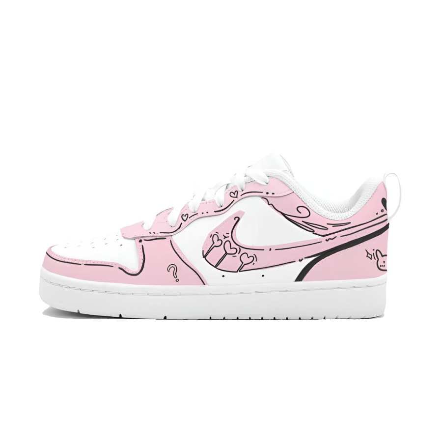 Nike Nike Court Borough Soft Heart Whispers Low top Kids' Skateboarding Shoes Pink Teenagers