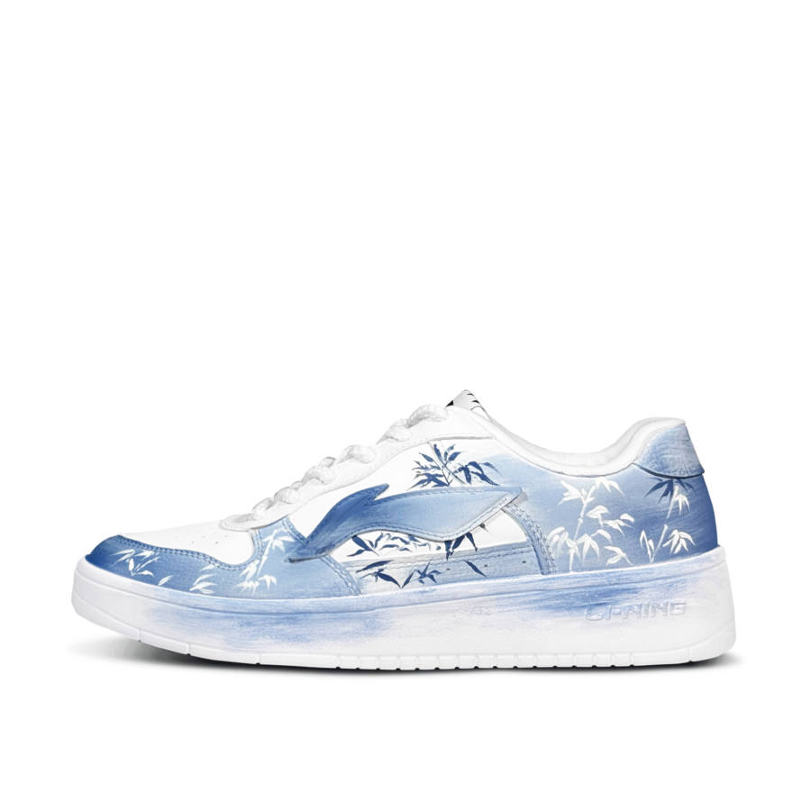 Li-Ning Li Ning Floating Boat Lightweight Abrasion Resistant Low top Skateboard Shoes Men's Blue White