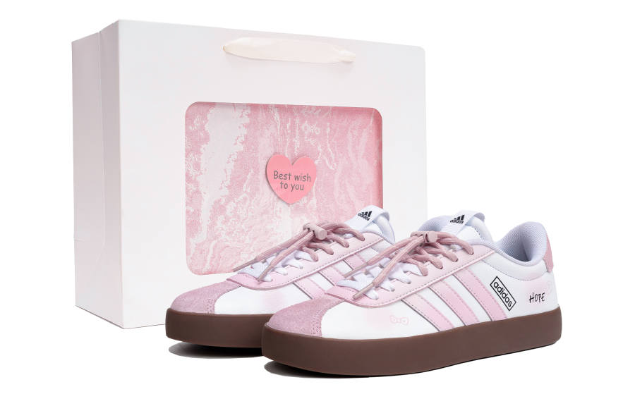 Adidas Adidas VL COURT 3.0 Heartbeat Signal German Army Trainers Women's Pink White