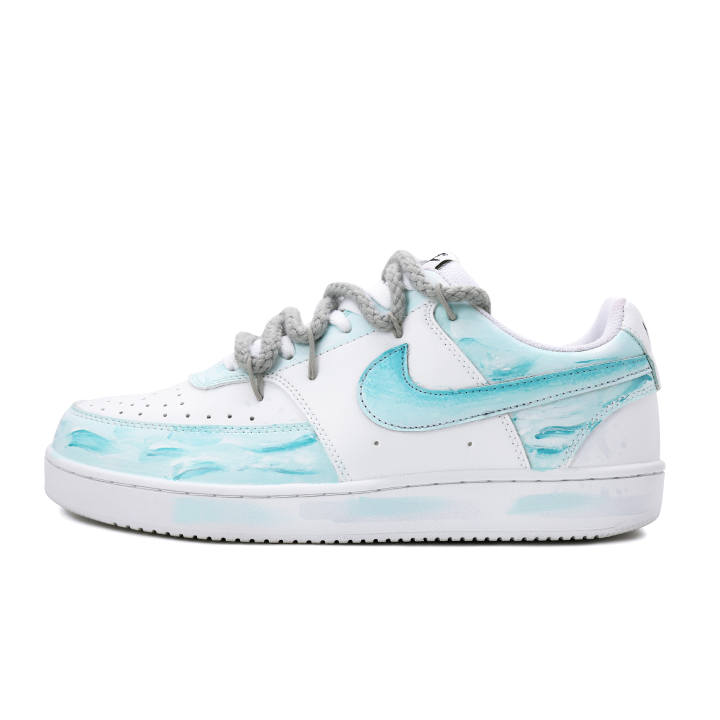 Nike Nike Court Vision 1 Mint Ice Lake Leather Low top Skateboard Shoes Men's White/Blue