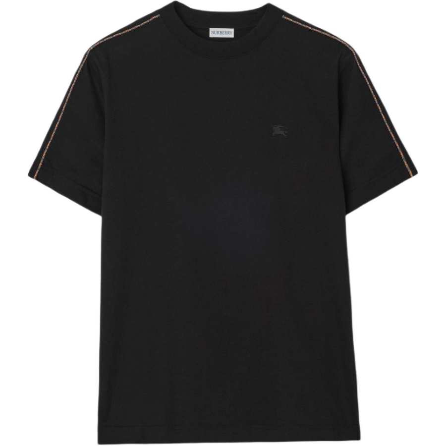 Burberry T Shirts Men's Black Crew Neck Moderate Straight Fit