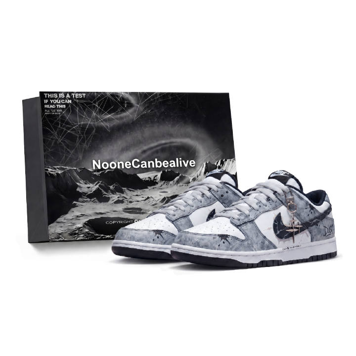Nike Nike Dunk Explore Universe, Dusty Shadow Slip Resistant Abrasion Resistant Low top Skateboard Shoes Unisex Gray Blue