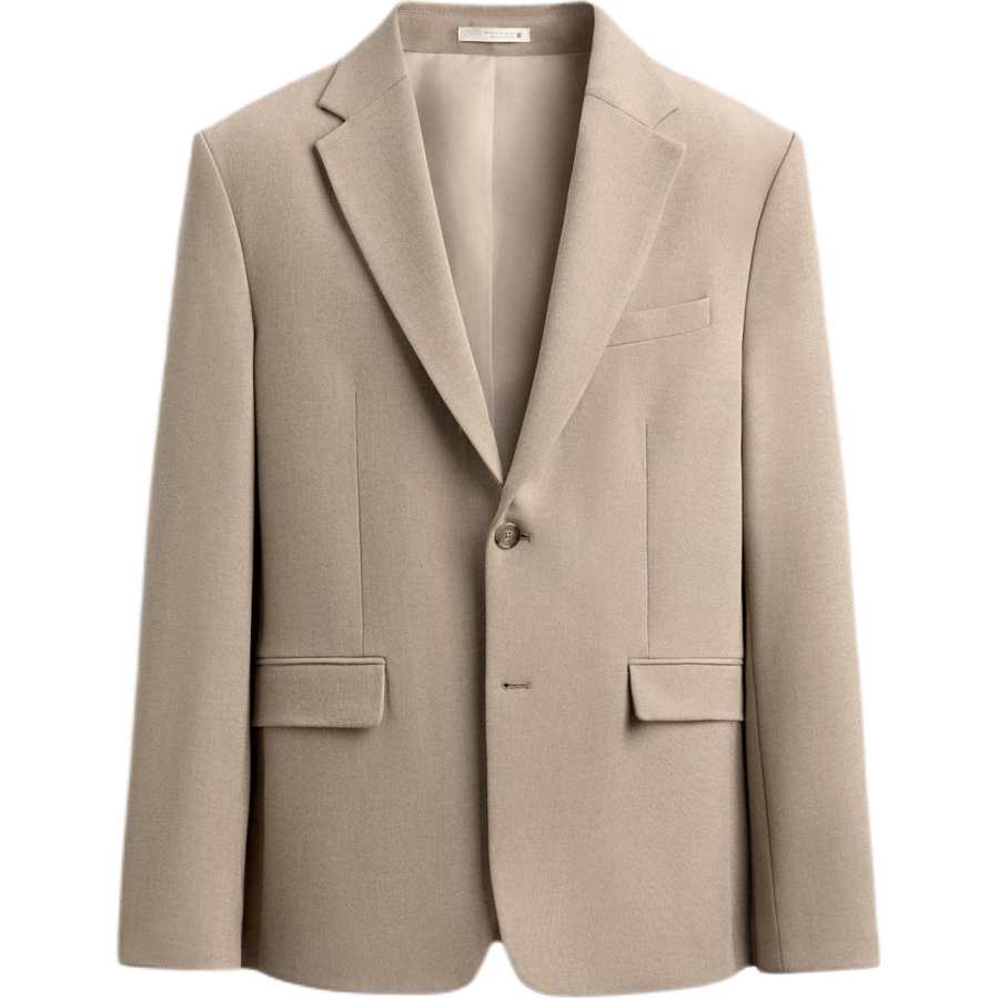 ZARA Business Suits Men's Sand/Zebra Print Lapel Moderate Business Suit