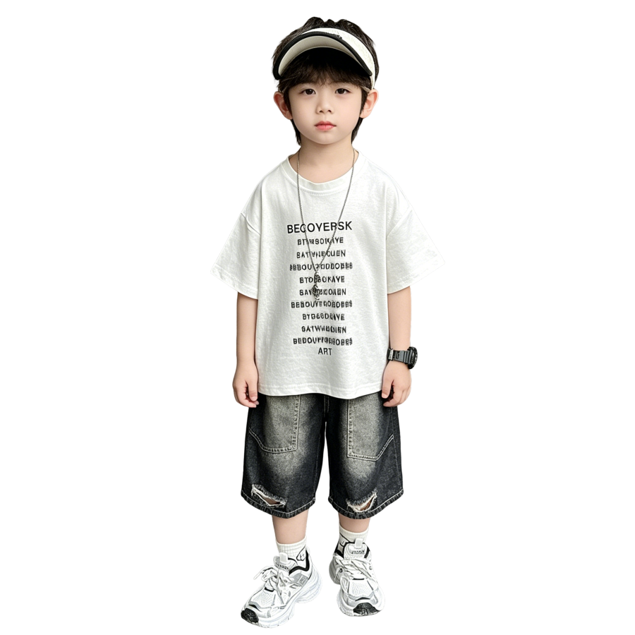 Lanza Kids Casual Sportswear Crew Neck Thin Stretch