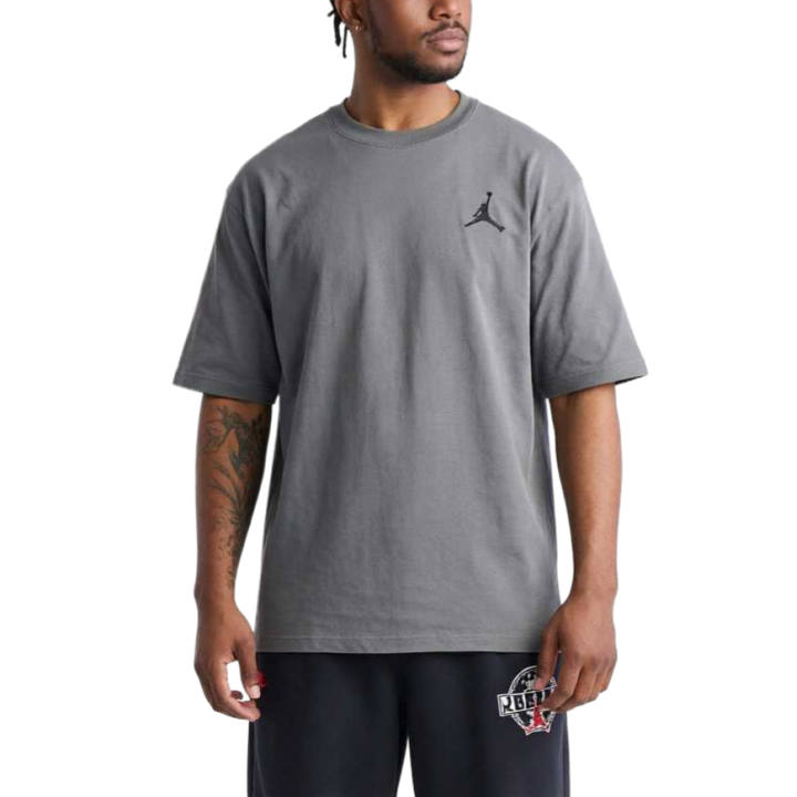 Jordan Jordan Jumpman T Shirts Men's Iron Gray/Black Crew Neck Moderate