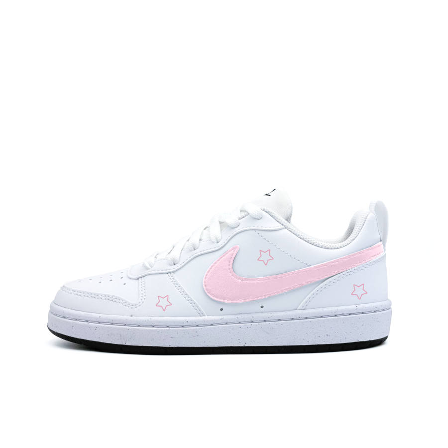 Nike Nike Court Borough Pink Star Dream Synthetic Leather Low top Kids' Skateboarding Shoes Pink White Teenagers