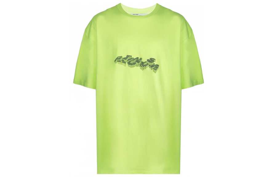 OFF-WHITE OFF WHITE Ss20 T Shirts Men's Neon Green Crew Neck Moderate Straight Fit