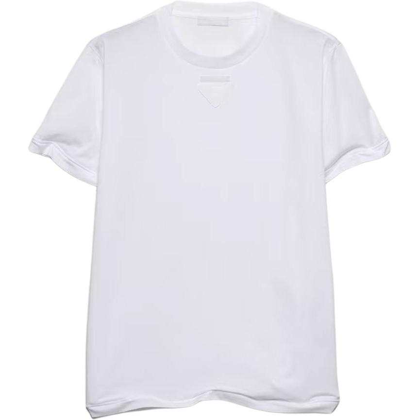 PRADA PRADA T Shirts Men's White Crew Neck Moderate Straight Fit