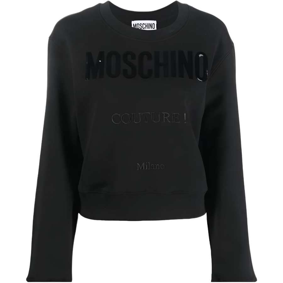 MOSCHINO Sweatshirts Women's Black Crew Neck Moderate
