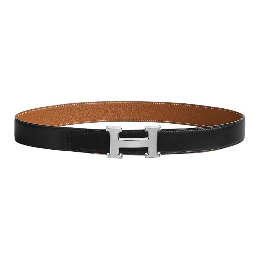 HERMES HERMES Togo Calfskin Leather Belts Men's Width 3.2cm