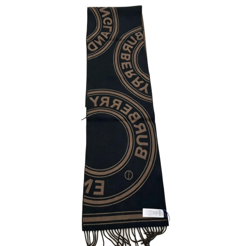 Burberry Sheep Wool Knit Scarves Unisex Taupe/Gray Brown
