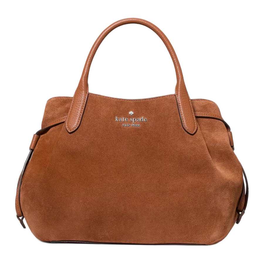 Kate Spade Dumpling Suede Handbag Small Women's Warm Gingerbread