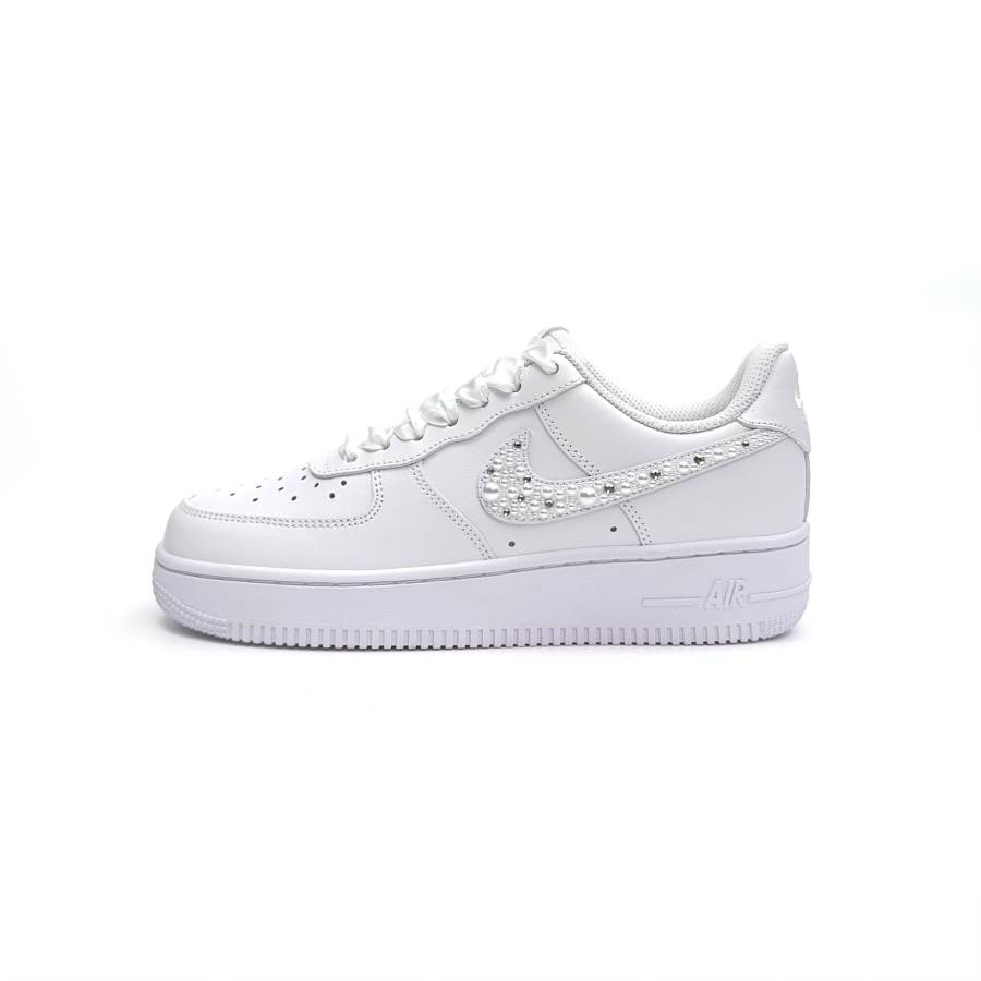 Nike Nike Air Force 1 Millennium Classic, Full Rhinestones Pearl Hook Slip Resistant Cushioning Abrasion Resistant Low top