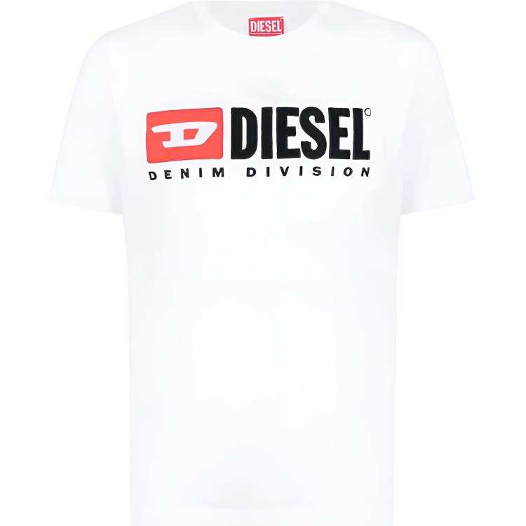 DIESEL T Shirts Men's White Crew Neck Moderate Straight Fit