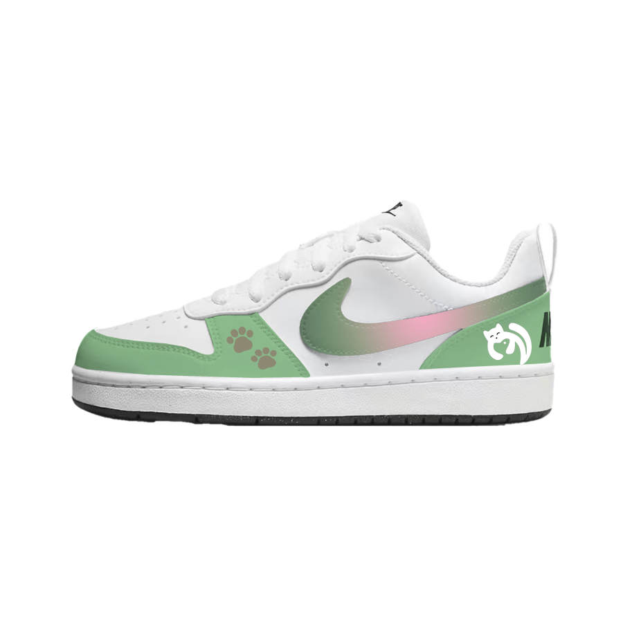 Nike Nike Court Borough Stool Scraper Mint Green Leather Low top Kids' Skateboarding Shoes White Teenagers