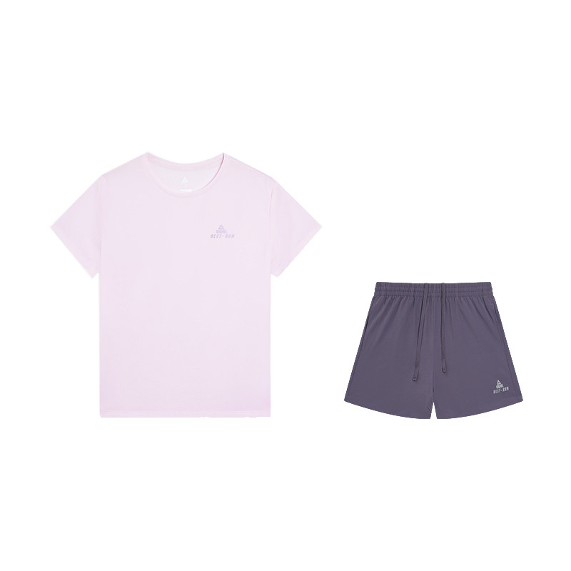 PEAK Casual Suits Women's Clothing Sets Light Purple Crew Neck Moderate