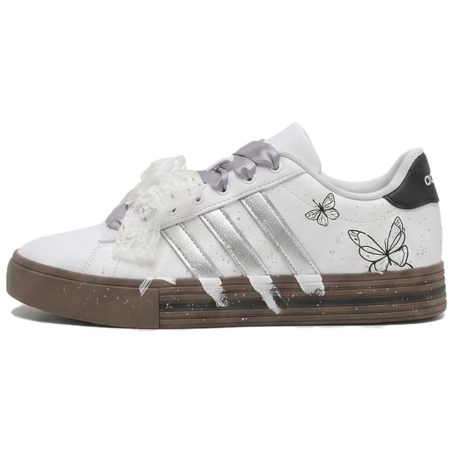 Adidas Adidas Daily 4.0 Ink Wash Butterfly Dream Leather Slip Resistant Low top Skateboard Shoes Unisex Purple