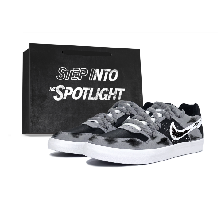 Nike Nike SB Delta Gray Dark Shadow Synthetic Leather Abrasion Resistant Breathable Low top Skateboard Shoes Unisex