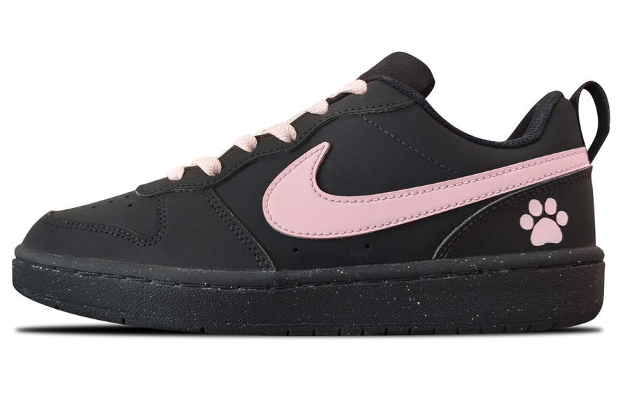 Nike Nike Court Borough Leather Anti Kick Lightweight Cushioning Low top Kids' Skateboarding Shoes Teenagers