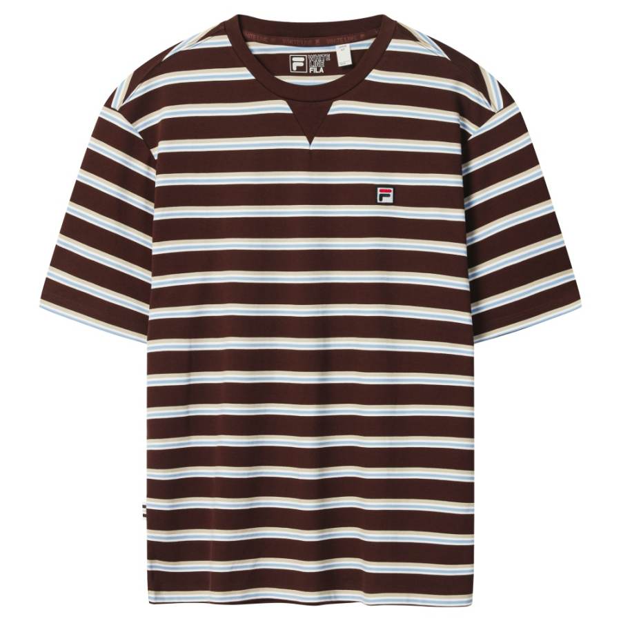 FILA Heritage T Shirts Men's All Over Print Crew Neck Moderate
