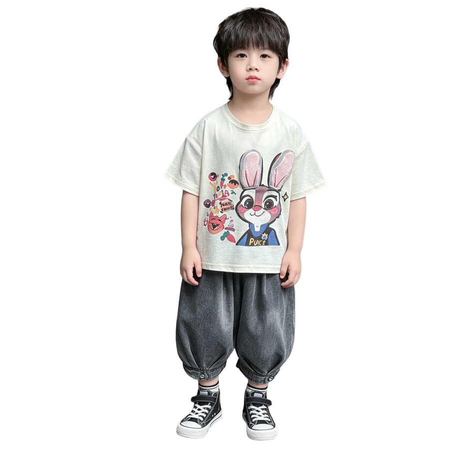 Lanza Kids Casual Sportswear Crew Neck Thin Stretch