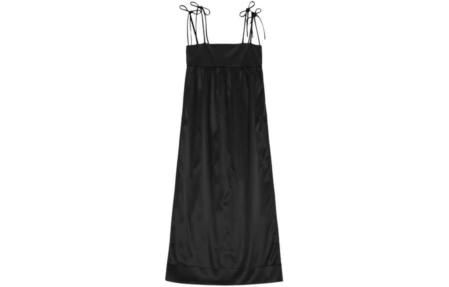 Ganni sleeveless satin maxi dress