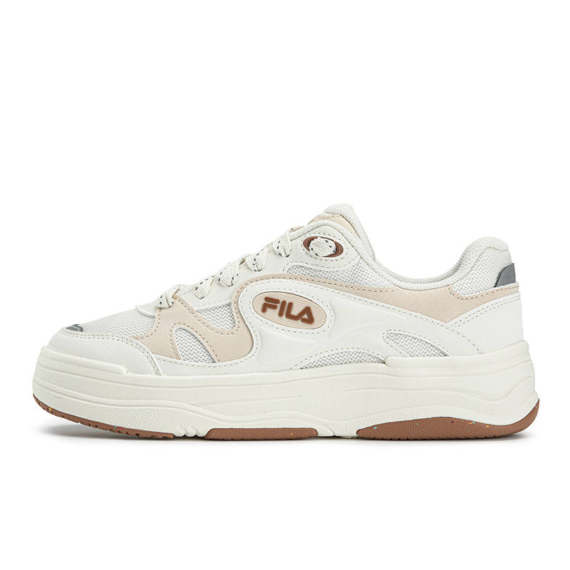 FILA VIBE Abrasion Resistant Lightweight Breathable Low top Skateboard Shoes Women's Milk White/Macadamia Nuts Yellow