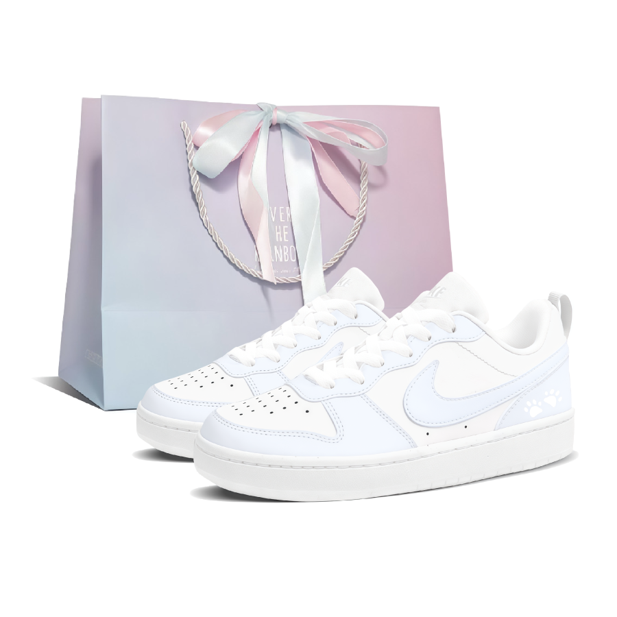 Nike Nike Court Borough Leather, Ice Blue Shopping Bag Low top Skateboard Shoes Women's