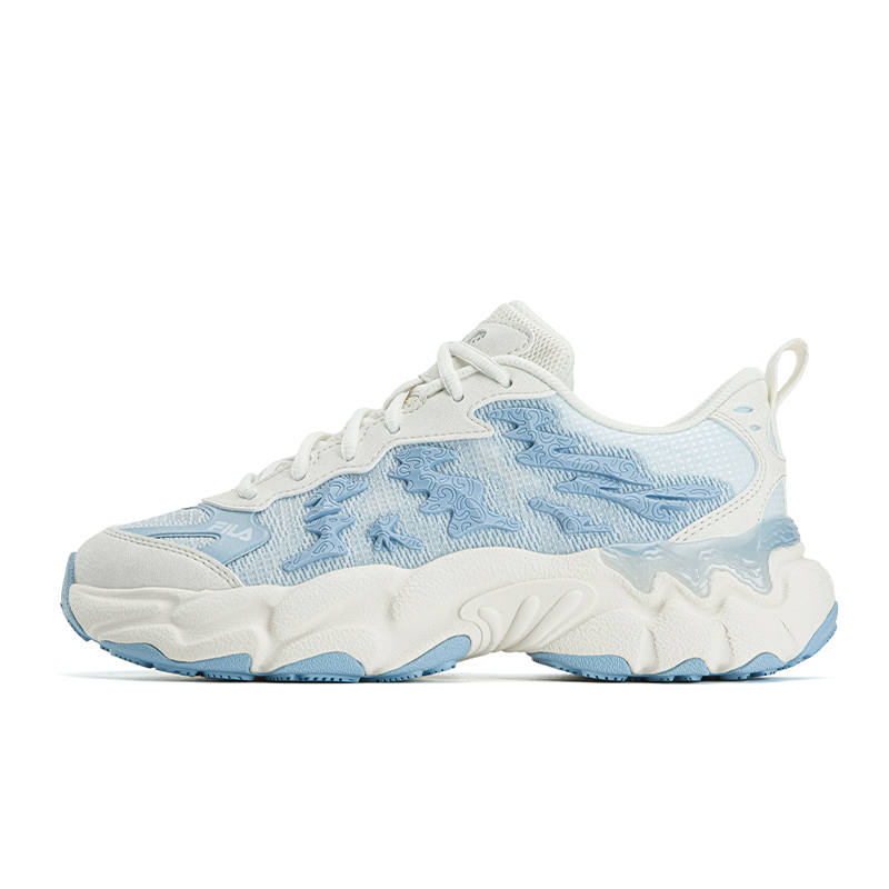 FILA FERN 3 Abrasion Resistant, Breathable, Lightweight Low top Chunky Sneakers Women's Mist Cyan/Snow