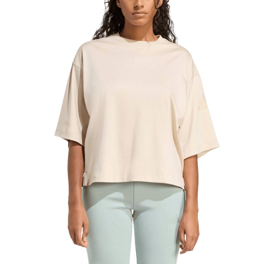 Adidas Adidas T Shirts Women's Crystal Linen Crew Neck Moderate