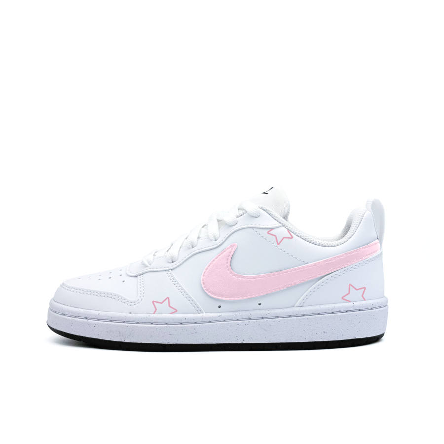 Nike Nike Court Borough Star Ice Pink Synthetic Leather Low top Kids' Skateboarding Shoes Pink White Teenagers