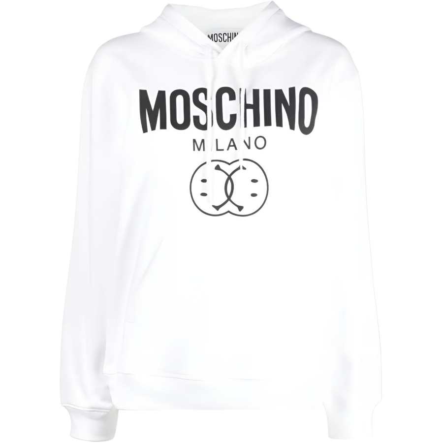 MOSCHINO Sweatshirts Women's White Hooded Non Detachable Moderate Regular