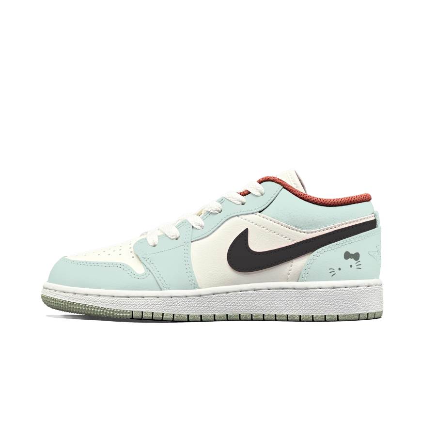 Jordan Jordan Air Jordan 1 Maris Sal Tiffany Cow Leather Slip Resistant Abrasion Resistant Low top Kids' Skateboarding Shoes