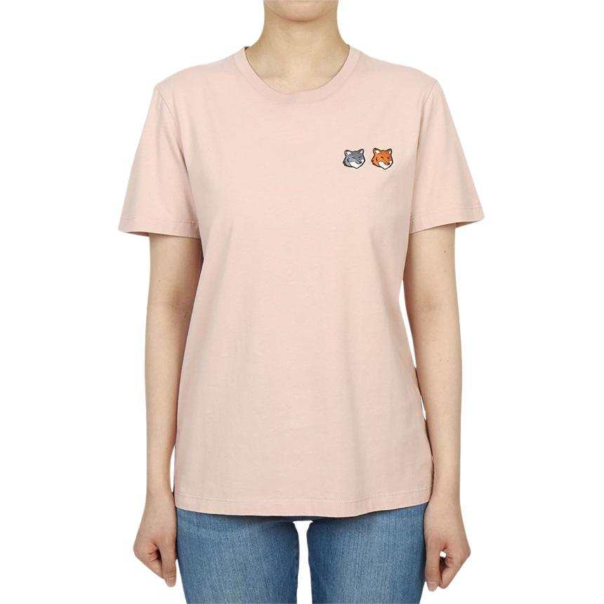 Maison Kitsune T Shirts Women's Pink Crew Neck Moderate Other