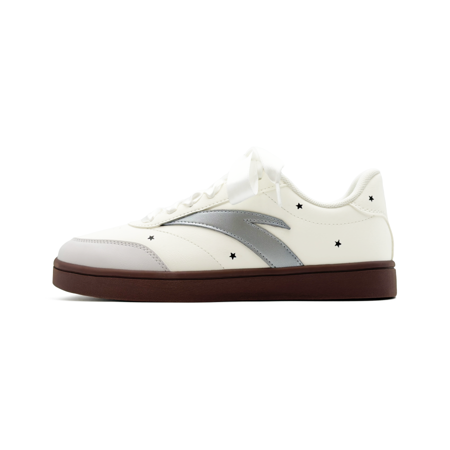 Anta Active Abrasion Resistant Lightweight Low top Skateboard Shoes Women's White Silver