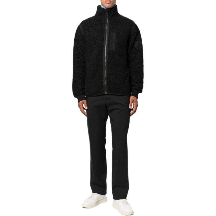 STONE ISLAND Jackets Men's Black Stand Collar Moderate Other