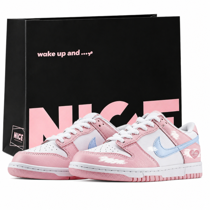 Nike Nike Dunk Low top Skateboard Shoes Women's Pink Blue Balloons