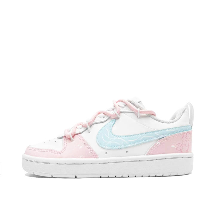 Nike Nike Court Borough Cherry Blossom Tide Leather Slip Resistant Cushioning Abrasion Resistant Breathable Low top