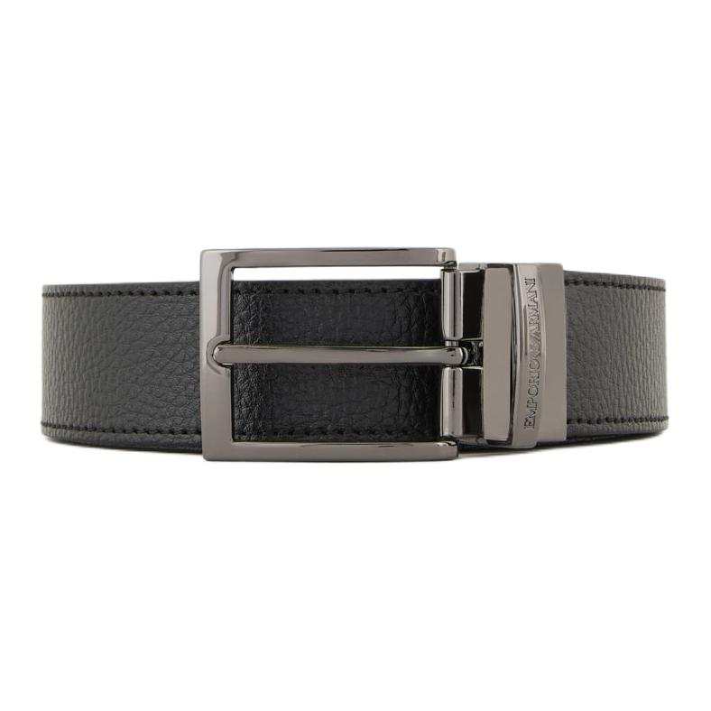EMPORIO ARMANI Reversible Logo Engraved Buckle Belt
