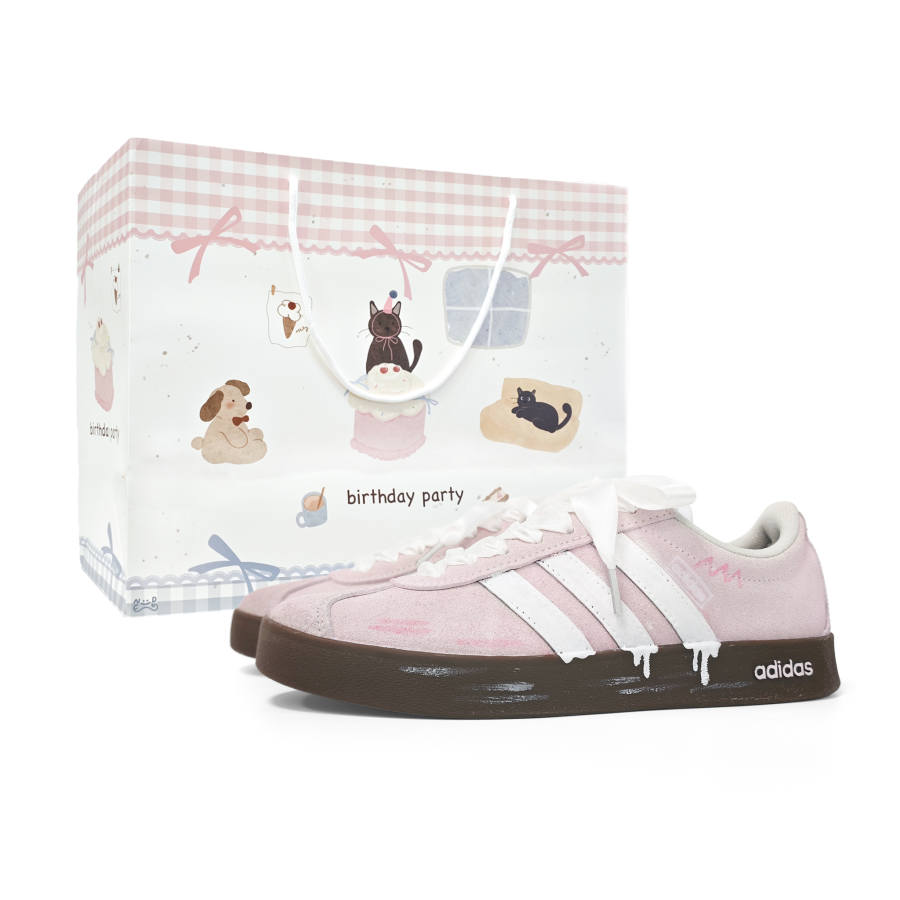 Adidas Adidas VL COURT 2.0 Slip Resistant Low top Skateboard Shoes Unisex Pink
