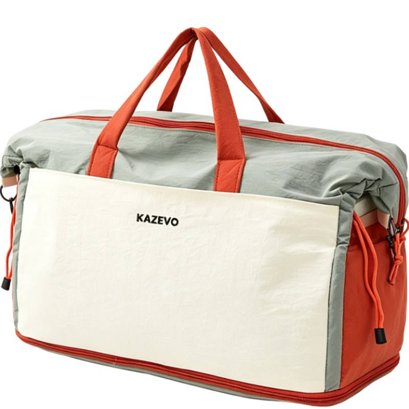 Tonlion Nylon Fabric Travel Bag Unisex White & Orange