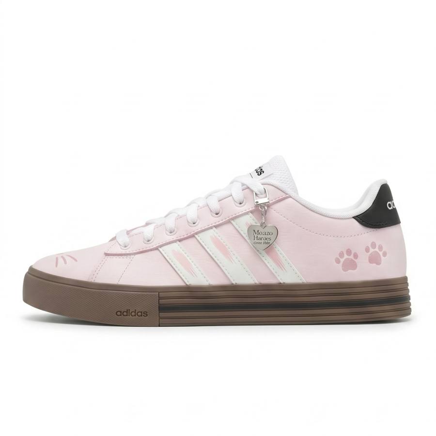 Adidas Adidas Daily 4.0 Cat Paw Tale Leather Slip Resistant Low top Skateboard Shoes Unisex Pink