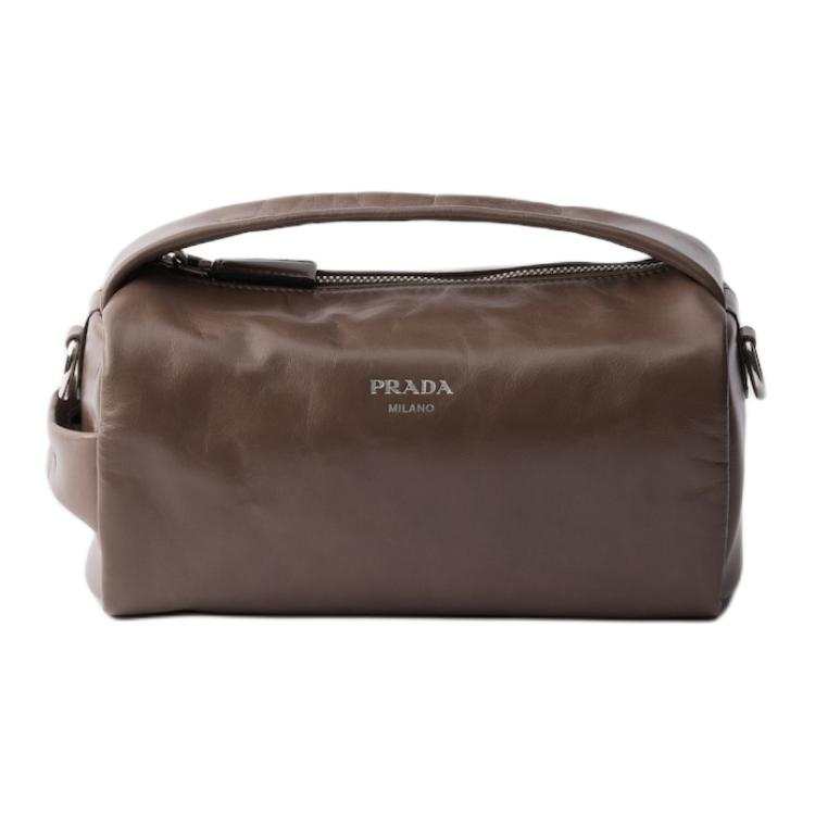 PRADA PRADA Calfskin Crossbody Handbag Men's Brown