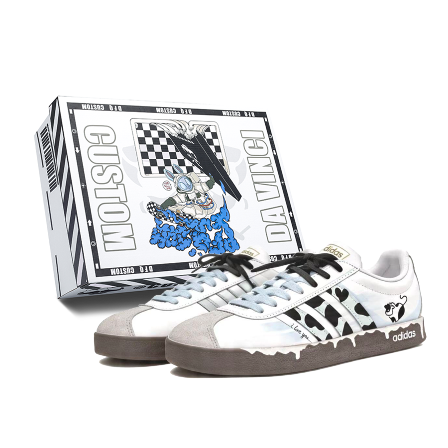 Adidas Adidas Vl Court Classic Milk Love Song, Box Low top Skateboard Shoes Unisex Blue