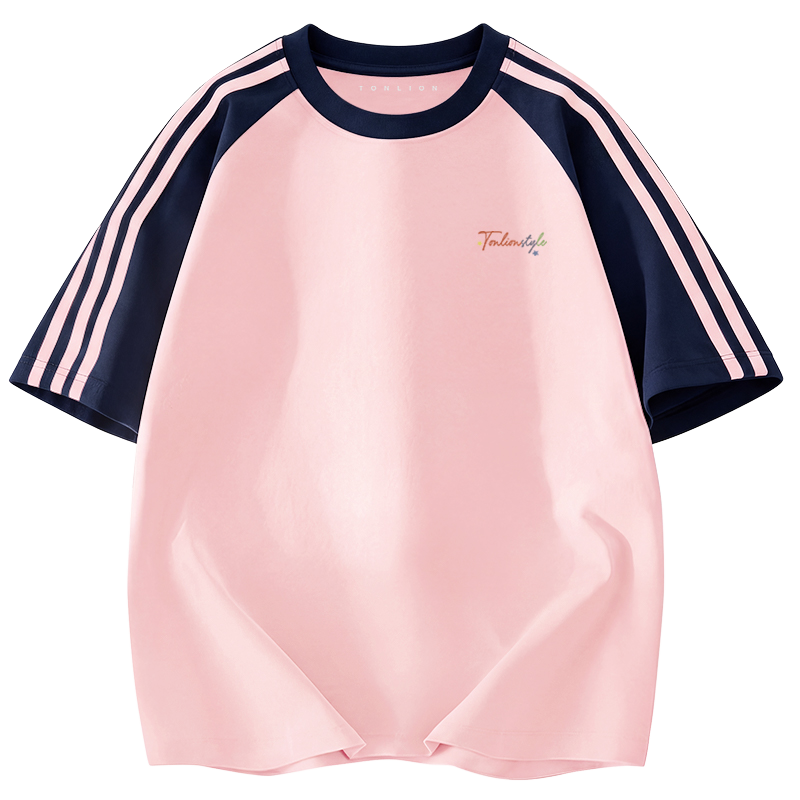 Tonlion T Shirts Women's Crew Neck Moderate Straight Fit