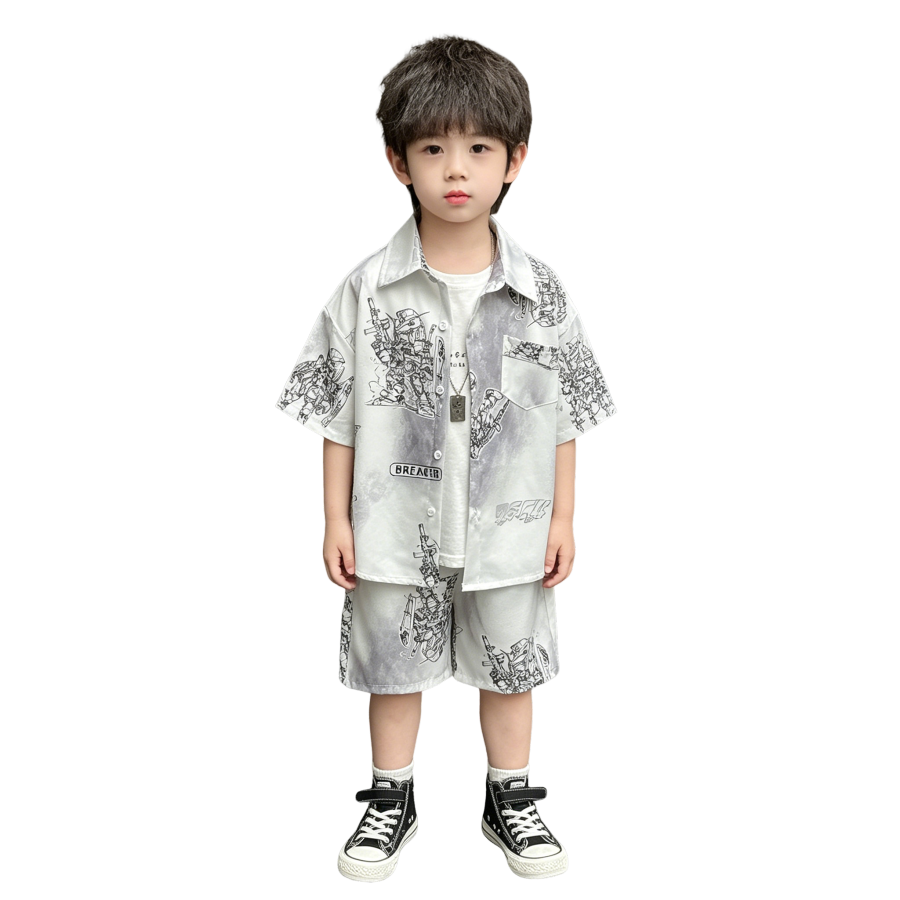 Lanza Kids Casual Sportswear Lapel Thin Stretch