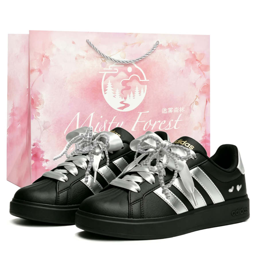 Adidas Adidas STREETTALK Silver Heart Black Shell Shopping Bag Low top Casual Skate Shoes Unisex Silver